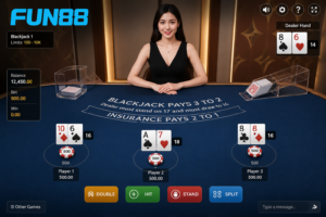 Giao diện bàn Blackjack trực tuyến với Dealer