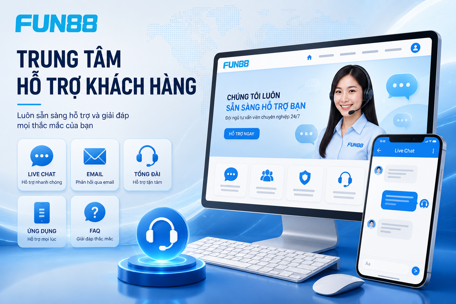 Trung tâm hỗ trợ khách hàng Fun88
