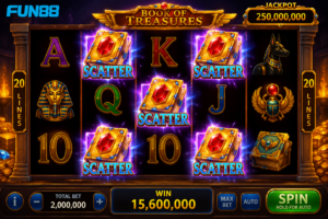 Giao diện một game slot hiển thị nhiều biểu tượng Scatter