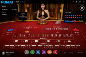 Giao diện bàn Sicbo với Dealer